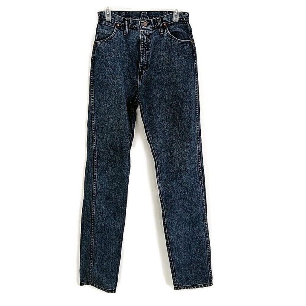 Vintage Wrangler Womens sz 11 x 36 Jeans Dark Wash High Wasted Mom Skinny Leg
